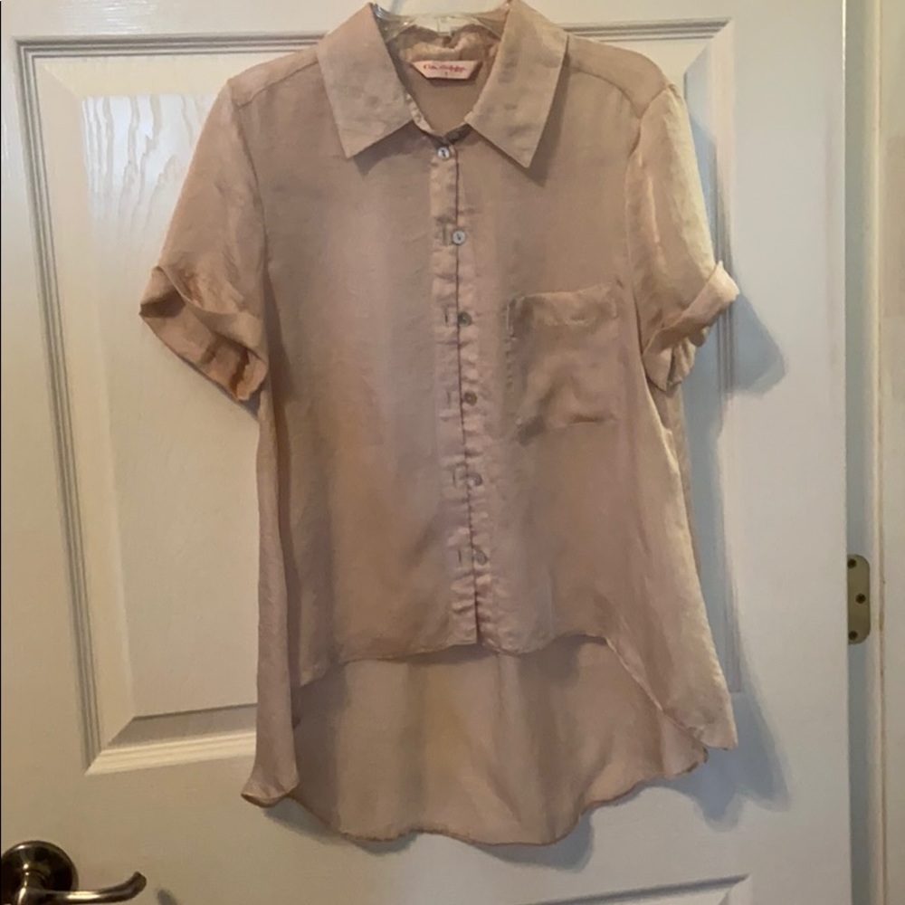 Miss Selfridge high low cream blouse